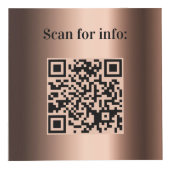 Willkommen Business Logo QR Codes Bronze Info Tabe Würfel (Vorderseite)