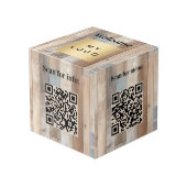 Willkommen Business Logo QR Codes Holzinfo-Tabelle Würfel (Vorderseite Schrägansicht)