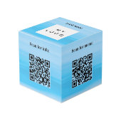 Willkommen Business Logo QR Codes Info Meerestisch Würfel (Vorderseite Schrägansicht)