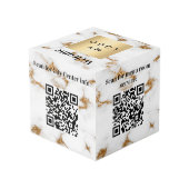 Willkommen Business Logo QR Codes Marmorinfo Tabel Würfel (Rückseite Schrägansicht)