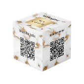 Willkommen Business Logo QR Codes Marmorinfo Tabel Würfel (Vorderseite Schrägansicht)