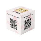 Willkommen Business Logo QR Codes Marmorinfo Tabel Würfel (Rückseite Schrägansicht)