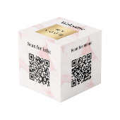 Willkommen Business Logo QR Codes Marmorinfo Tabel Würfel (Vorderseite Schrägansicht)
