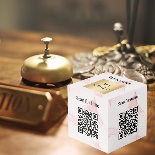Willkommen Business Logo QR Codes Marmorinfo Tabel Würfel