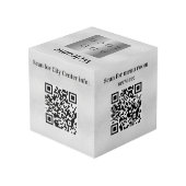Willkommen Business Logo QR Codes Würfel (Rückseite Schrägansicht)