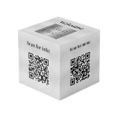 Willkommen Business Logo QR Codes Würfel (Vorderseite Schrägansicht)