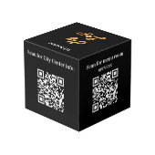 Willkommen Business Logo QR-Kenntafel Würfel (Rückseite Schrägansicht)