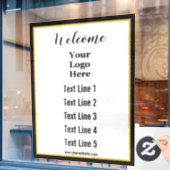 Willkommen Business Text Website und Ihr Logo hier Fensteraufkleber (Café-Fenster)