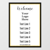 Willkommen Business Text Website und Ihr Logo hier Fensteraufkleber (Blatt)