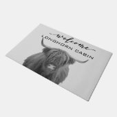 Willkommen Cabin Lodge Hochland Kuh Bauernhof Fußmatte (Schrägansicht)