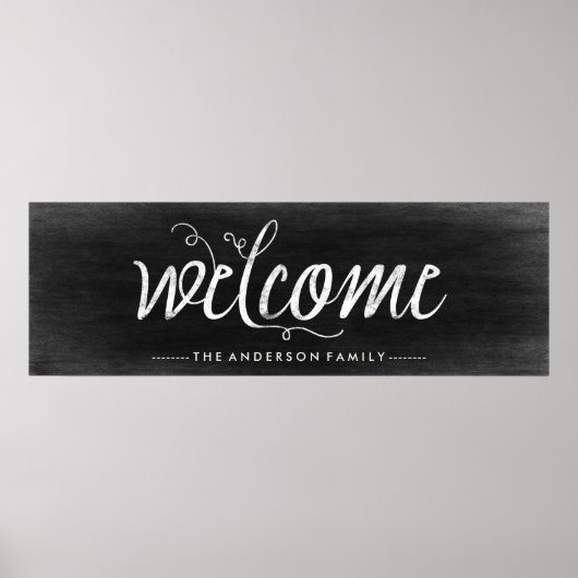 Willkommen Chalkboard Look mit trendy Typografie Poster (Vorne)