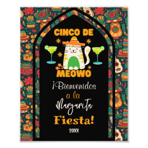 Willkommen Cinco De Mayo - Süße Katzen Margarita F Fotodruck