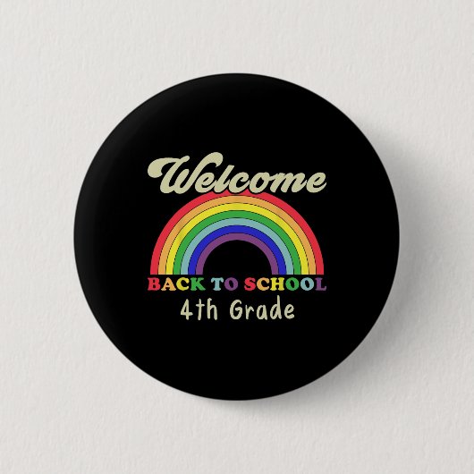 Willkommen Ck in der Schule 4. Klasse Lehrer Schül Button (Vorderseite)