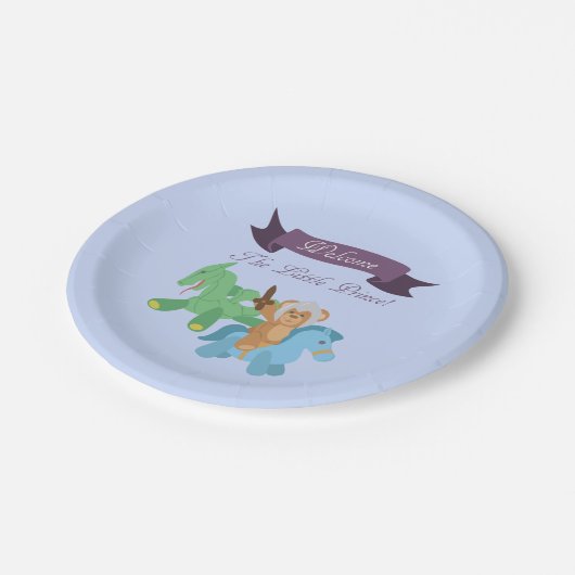 Willkommen der kleine Prinz (Ritter) Pappteller (Schrägansicht)