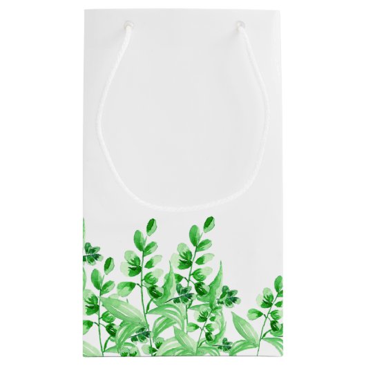 Willkommen des Aquarell-grünes Laub-| zu unserer Kleine Geschenktüte (Rückseite)