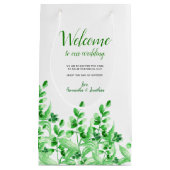 Willkommen des Aquarell-grünes Laub-| zu unserer Kleine Geschenktüte (Vorderseite)