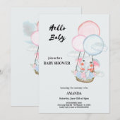 Willkommen des Babyelefanten über den Wolken Einladung (Vorne/Hinten)