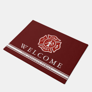 Willkommen des Feuerwehrmann-Malteserkreuz- Fußmatte