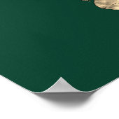 Willkommen Dinosaur Thema Hochzeit Dunkelgrün Poster (Ecke)