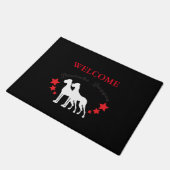 Willkommen Doggen Fußmatte (Schrägansicht)