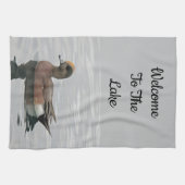 Willkommen Duck Foto Wigeon Calm Water Lake House Geschirrtuch (Horizontal)