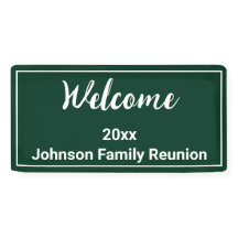 Willkommen Dunkelgrün und Weiß-Namen-Wiedersehen