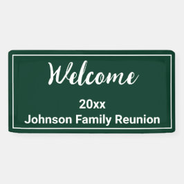 Willkommen Dunkelgrün und Weiß-Namen-Wiedersehen Banner