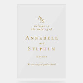 WILLKOMMEN! elegant, klassisch, Monogramm, Acrylschild (Vorderseite)