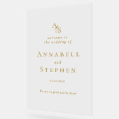 WILLKOMMEN! elegant, klassisch, Monogramm, Acrylschild (Winkel)