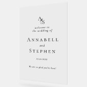 WILLKOMMEN! elegant, klassisch, Monogramm, Acrylschild (Winkel)