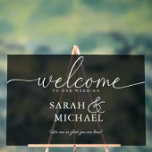 WILLKOMMEN! Elegant, schwarz, transparent, Hochzei Acrylschild (Neutral)