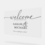 WILLKOMMEN! Elegant, transparent, Hochzeit Acrylschild (Winkel)