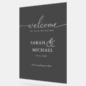 WILLKOMMEN! Elegant, transparent, schwarz, Hochzei Acrylschild (Winkel)