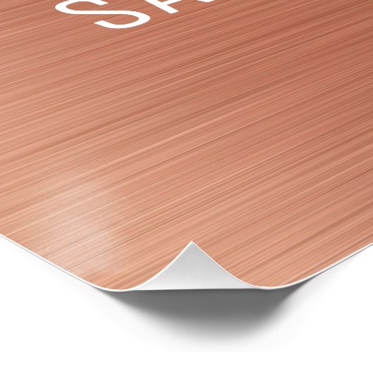 Willkommen Elegante Rose Gold Hallo Fünfzig Geburt Poster (Ecke)