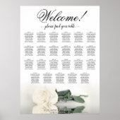 Willkommen! Elegantes White Rose 23 Tabelle Seatin Poster (Vorne)