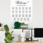 Willkommen! Emerald Green Rose 23 Table Seating Ch Poster (Heimbüro)