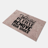 Willkommen Entfernen Schuhe Rose Gold Textur Doorm Fußmatte (Schrägansicht)