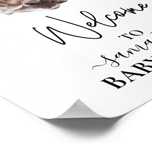 Willkommen Eucalyptus Kuh Calf Baby Dusche Poster (Ecke)