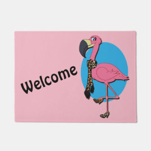 Willkommen Extravagant Flamingo 18" x 24" Door Mat Fußmatte