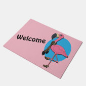 Willkommen Extravagant Flamingo 18" x 24" Door Mat Fußmatte (Schrägansicht)