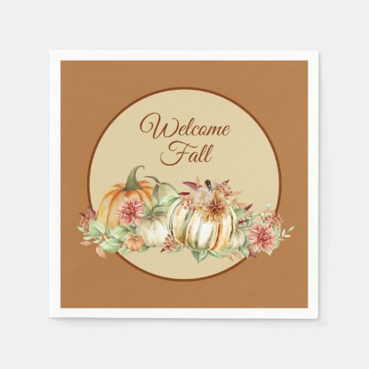 Willkommen Fall Hübsch Paper Napkins Serviette (Vorderseite)