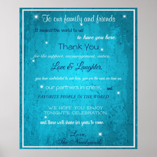 Willkommen Familie & Freunde Blue Watercolor Poster (Vorne)