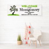 Willkommen Familie Wiedersehen Moderner Grüner Blu Banner (Insitu)