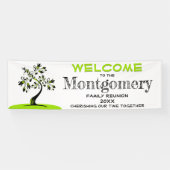 Willkommen Familie Wiedersehen Moderner Grüner Blu Banner (Horizontal)