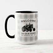 Willkommen Familienname Traktor White Kariert Big Tasse (Links)