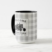 Willkommen Familienname Traktor White Kariert Big Tasse (Vorderseite Links)