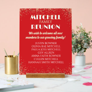 Willkommen! Familientreffen Neue Mitglieder Acrylschild