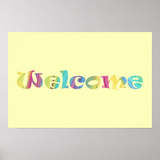 Willkommen Farbenfrohe Pasta Word Art Poster (Vorne)