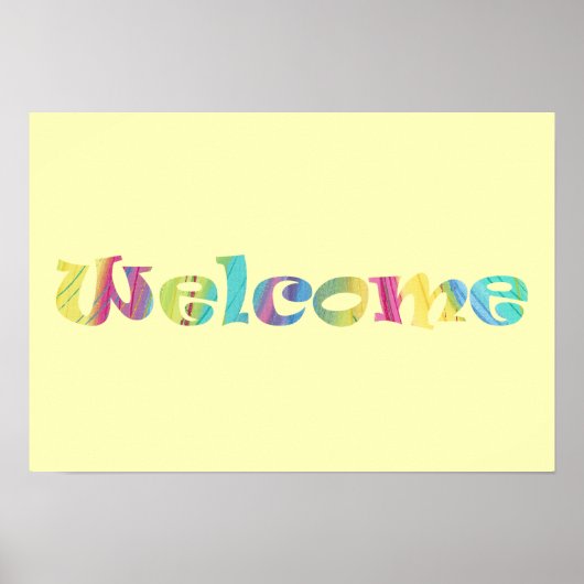 Willkommen Farbenfrohe Pasta Word Art Poster (Vorne)