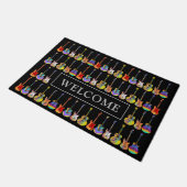 Willkommen Farbiges Gitarrenmuster Fußmatte (Schrägansicht)